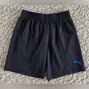 Puma Kids Black with Blue Logo Shorts
